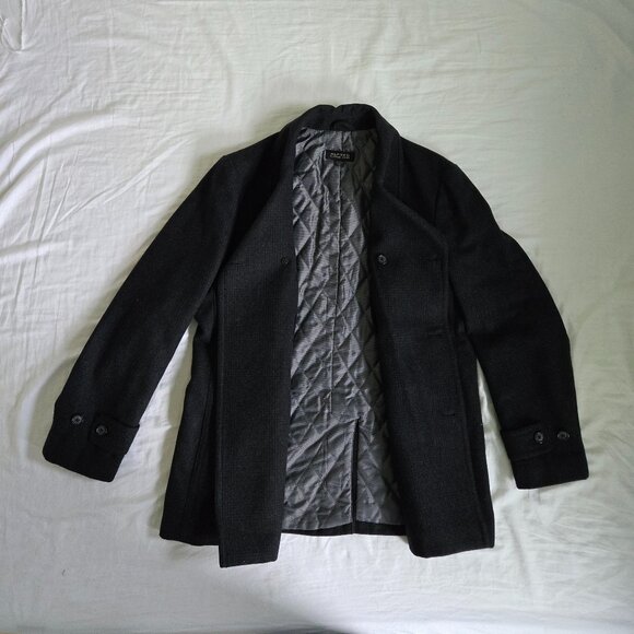 Elegant Men Wool Blend Jacket / Pea Coat - Size M - Charcoal - Perfect Condition - Picture 6 of 16